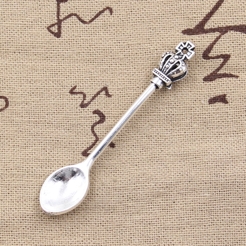 Vintage Collectible Spoons - 8pcs Charms ครัวช้อนมงกุฎ 57x9 มม.โบราณทําจี้ Fit,VINTAGE