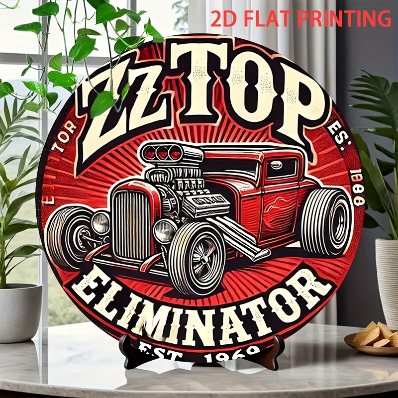 Vintage Collectible Plates - ป้ายโลหะรถยนต์ ZZ Top Eliminator Hot Rod