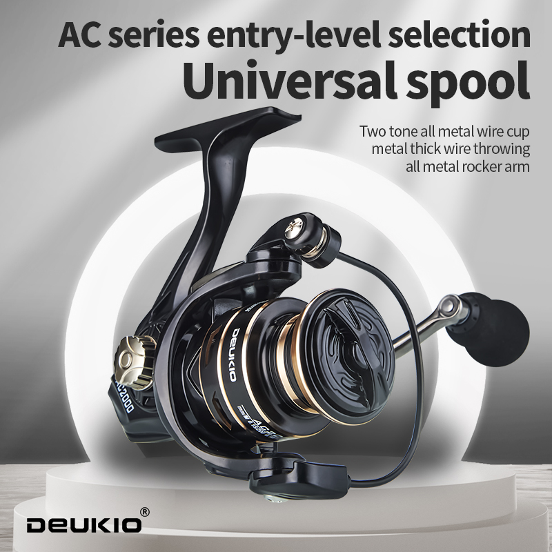 Developing Tank Reel - Deukio รอกตกปลาสปินนิ่งใหม่ลากได้สูงสุด8กก. 5.2:1แกนม้วนโลหะรอกตกปลา