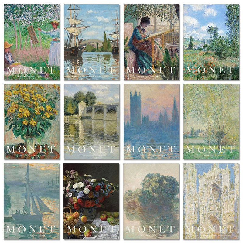 Vintage Collectible Posters - Vintage Claude Monet ศิลปินที่มีชื่อเสียง Masterpiece Collection