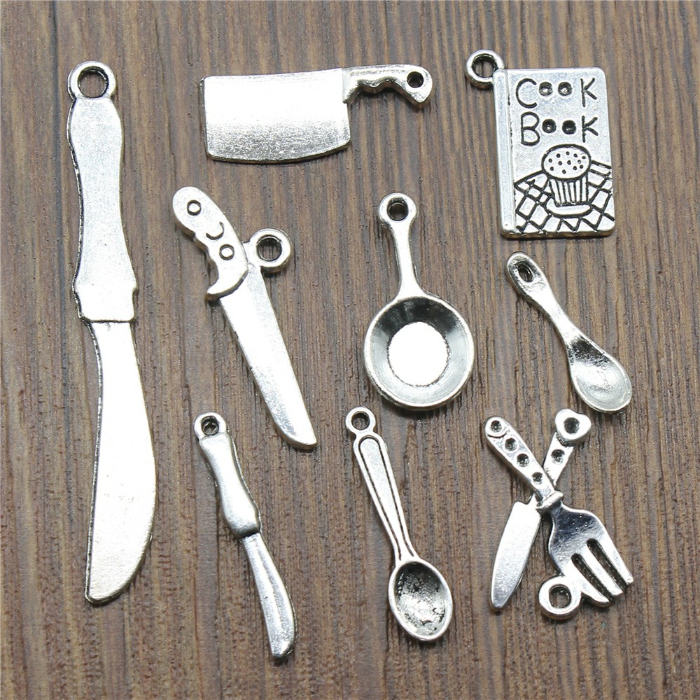 20pcs เครื่องครัว Charms สีเงิ - Vintage Collectible Spoons บทวิจารณ์และราคา