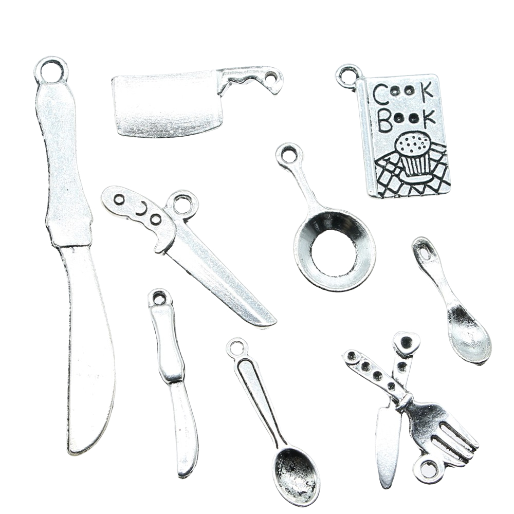 20pcs เครื่องครัว Charms สีเงิ - Vintage Collectible Spoons บทวิจารณ์และราคา