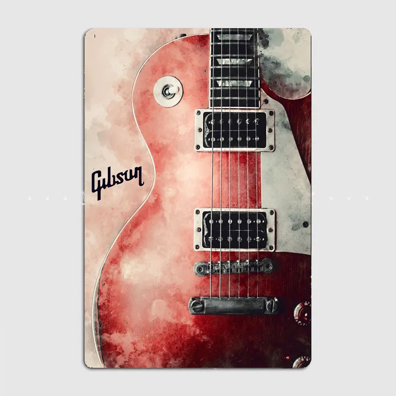 ป้ายสังกะสี HD กีตาร์ไฟฟ้า Gib - Vintage Collectible Plates บทวิจารณ์และราคา