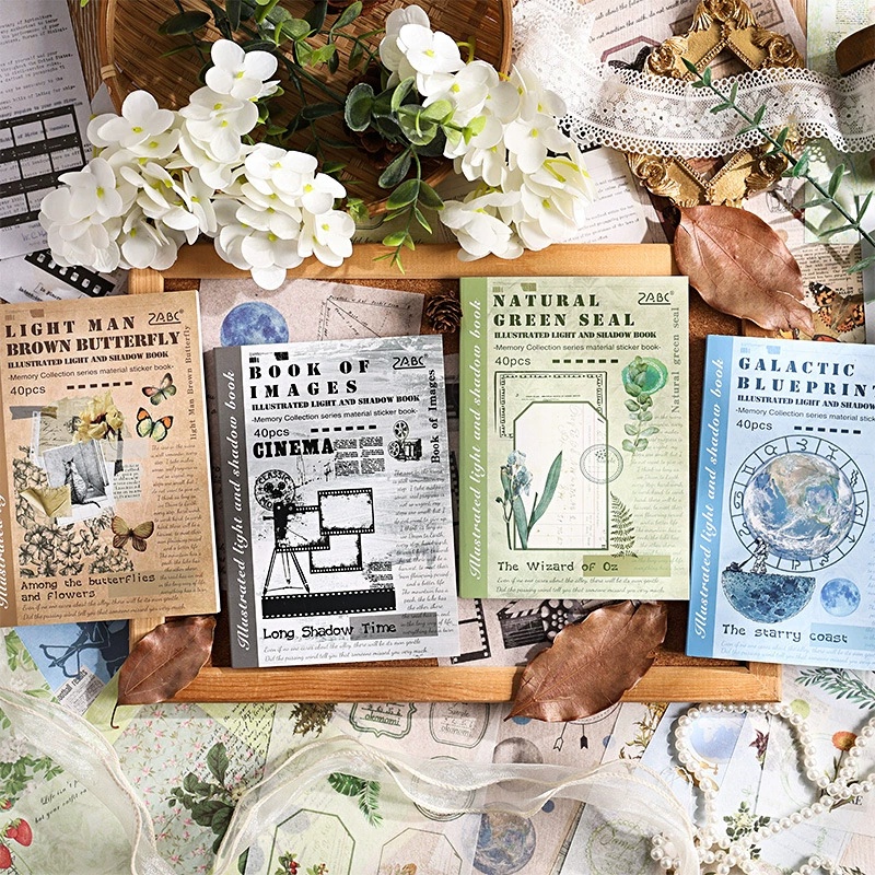 สมุดสติกเกอร์ภาพประกอบ 40 แผ่น - Vintage Collectible Books บทวิจารณ์และราคา